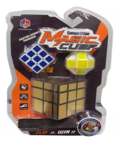 Imagen 3 de 5 de Cubo Magico Gold Mirror Espejado + 2 Mini Cubos