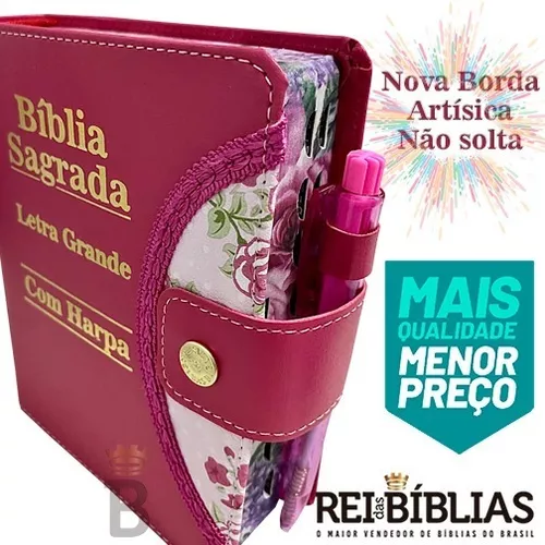 Harpa Cristã Espiral Letra Gigante - Modelo 3 - Floral Rosa - Outros Livros  - Magazine Luiza