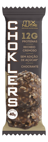 Barra de cereal Mix Nutri Choklers sem glúten  sabor chocrante cobertura chocolate ao leite diet 40 g