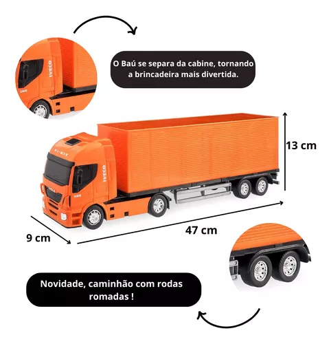 Caminhão Brinquedo Iveco Baú Miniatura Hi Way Usual Infantil