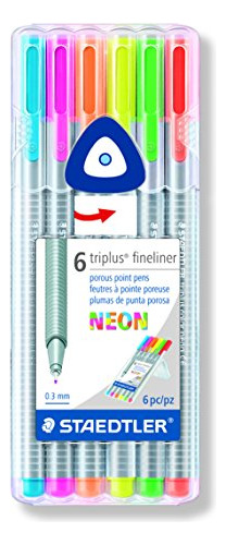 Staedtler Fineliner Dibujo Plumas.3mm 6 Conde Triplus Fine L