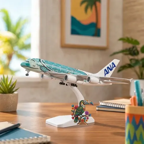 Modelo De Avião Ana A380 Tartaruga Verde Greenturtle | MercadoLivre
