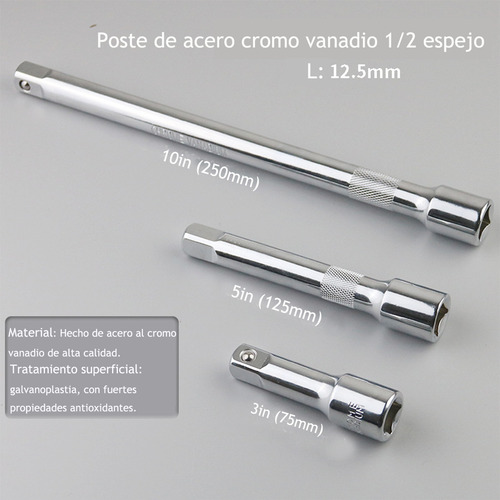 12 Pzs Pzs Tubo Of 5 Varillas Extension For Matraca