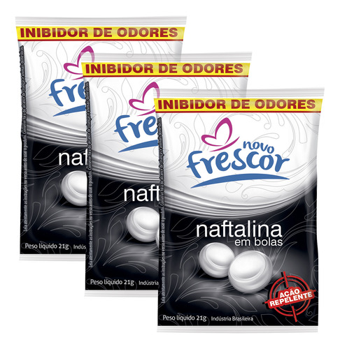 3 Un Pedra Naftalina Bola Anti Traça Inibidor De Odor 21gr