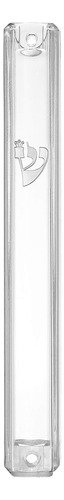 A&s Mezuzot Clear Lucite Mezuzah Case With Silver Shin De...