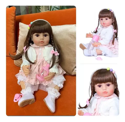 Reborn Boneca Realista,48cm Bonito Boneca Dormindo Reborn Menino/menina -  Macio Completa Silicone Corpo Macio Boneca Bebê Reborn Realistas Laváveis  Com Roupas Garrafa De Leite Teat Acessórios,Menina : :  Brinquedos e Jogos