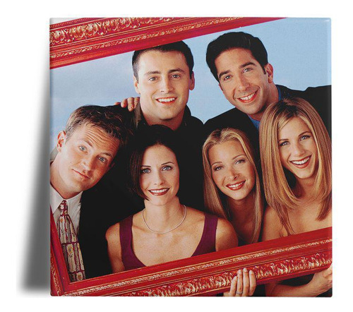 Quadro Em Porcelana Personalizado Friends Moldura Vermelha