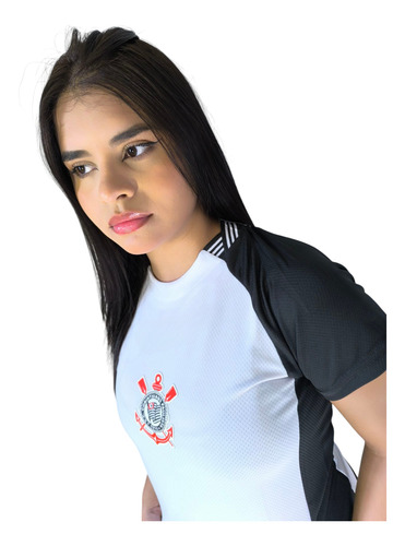 Camiseta Do Corinthians Feminina Baby Look 25/26