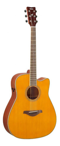 Guitarra Folk Con Cutaway Yamaha Transacoustic Fgc-tavt Color Marrón Claro Orientación De La Mano Diestro