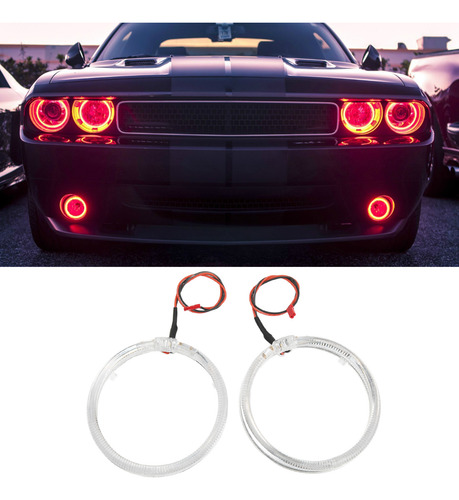 Luz De Ojos De Ángel Para Coche, 2 Unidades, Anillos Led Roj