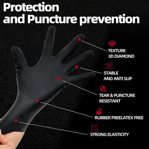 Guantes Desechables Industriales De Nitrilo Jointown Heav...