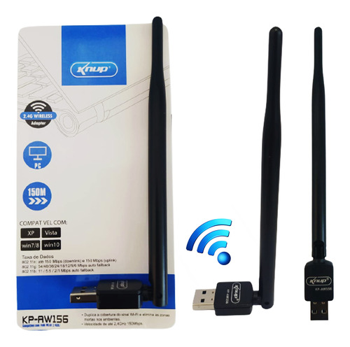 Adaptador Wireless Usb 2.4g 150mbps Kp-aw156 - Knup