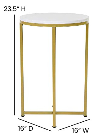 Flash Furniture Hampstead Collection End Table - Modern Whit
