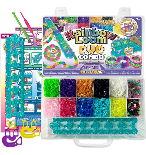 Combo Dúo Rainbow Loom® Con Colección De Bandas De Goma Jewe