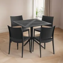Comprar Mesa Restaurant 80x80 Polipropileno + 4 Sillas De Restaurant