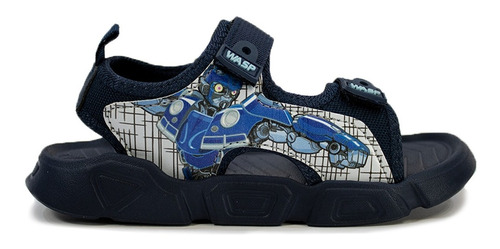 Huarache Niño Robot Transformer Velcro Playa Alberca Sandali