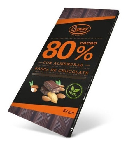 Tableta Chocolate Al 80% C/ Almendras 65gr