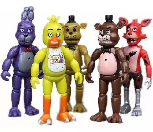 Kit 6 Bonecos Animatronics Five Nights At Freddy's Nightmare no