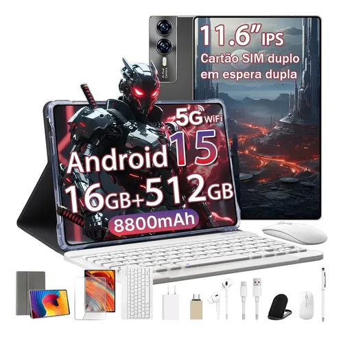 Tablet A9 tab Android 15 Tablets 11.6”HD 16Gb Ram+512gb Tf 1Tb,5g