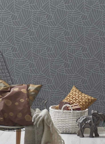 Imagen 4 de 4 de Papel Tapiz Gris Geométrico