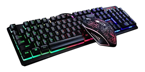 Kit de teclado y mouse gamer Newvision K13 Inglés US de color negro