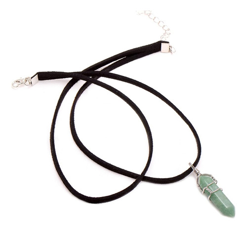 Collar Gargantilla Doble Capa De Cristal Aventurina Verde