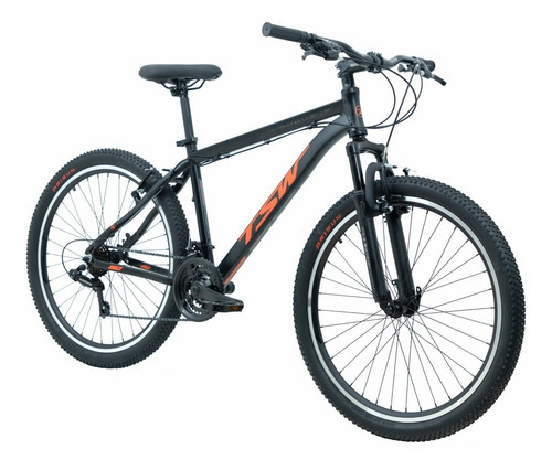 Bicicleta Tsw Ride Mtb Aro 26 Aluminio 21v Shimano Cor Preto/Vermelho Tamanho do quadro 15,5