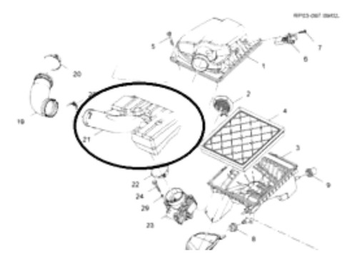 Imagen 3 de 5 de Resonador Purificador Admision Chevrolet Orlando 2.4