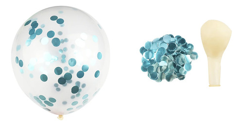 Balões Bexiga Cristal Confete Azul Claro 10 Pol- 50 Unidades