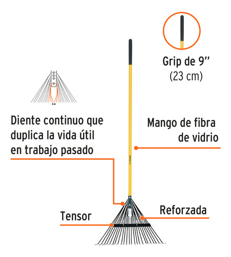 Barrehojas 24 Dientes Con Mango Madera Emx-24 Truper/mimbral