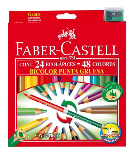 Colores Faber Castell Bicolor X24 = 48 Doble Punta