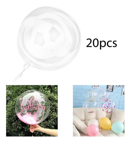 20x Balões Bobo, Balões Bobo Bubble 13 Polegadas