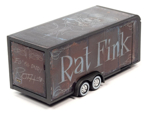 Remolque cerrado Rat Fink Rusty Auto World 1/64 de color verde