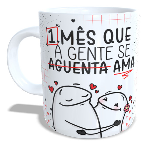 Caneca Xícara Namorados ...mês Que Agente Não Aguenta Ama