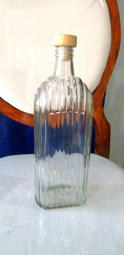 24 Botellas De Vidrio 1 Litro Rectangular Con Corcho