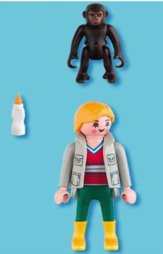 Playmobil Special 4757, Cuidadora Con Bebé Gorila!!!