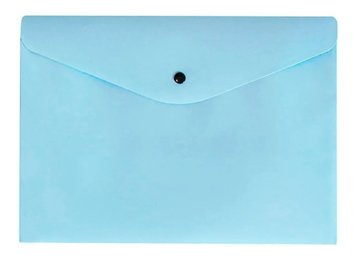 Envelope Plástico Com Botão A4 Cor Pastel Serena Dello Cor Azul