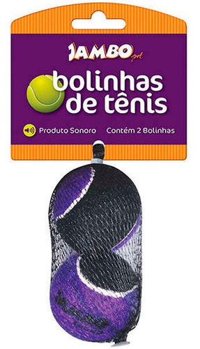 Imagem 1 de 1 de Brinquedo Cachorro Bola De Tênis Sonora Media C/2un Jambo