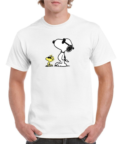 Polera Hombre Estampado Snoopy Lentes