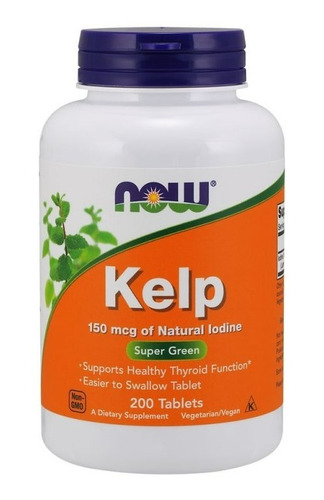 Kelp 150 Mcg Now X 200 Comprimidos Aporte De Yodo Natural