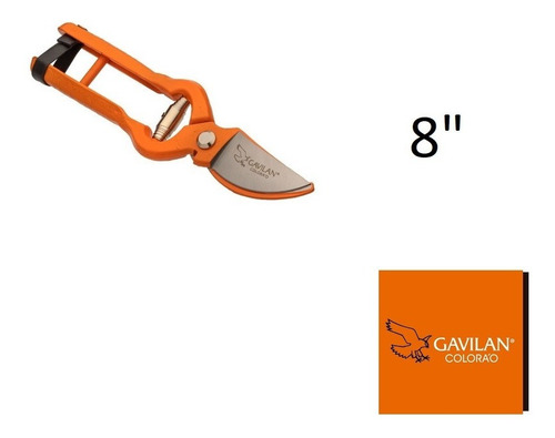 Imagen 2 de 2 de Tijera Podadora Profesional 8 Pulgd Gavilan Colorao