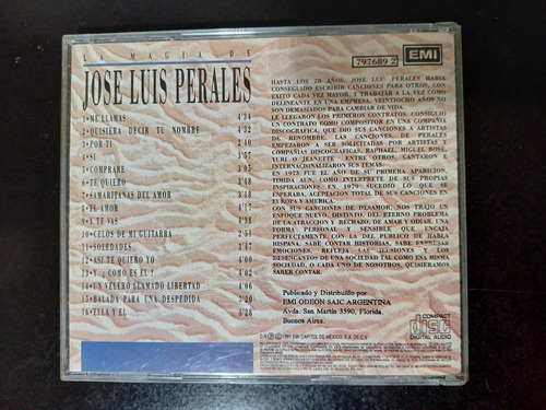 La Magia De José Luis Perales (grandes Éxitos) Cd (Usado)