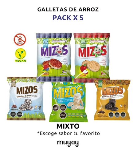 Pack Mizos 5u - Galleta Y Colacion Saludable