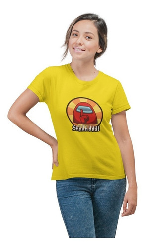 Imagen 2 de 10 de Poleras Amongus Silencio Estampadas Personalizadas Mujer