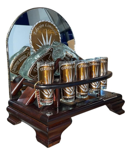 Pistola Licorera 400ml Con 5 Tequileros 60ml Con Espejo Agua
