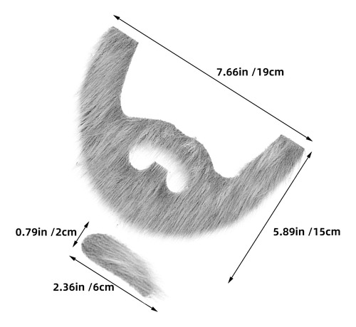 Set De 3 Juegos De Barba Y Cejas Postizas, Barba Autoadhesiv