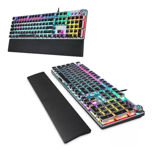 Teclado Mecanico Gamer Aula F2058 Con Reposadera Ergonómica 