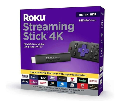 Imagen 1 de 9 de Roku Streaming Stick 3820 4k Remoto C/ Voz Netflix Disney