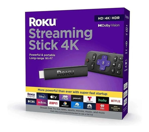 Roku Streaming Stick 3820 4k Remoto C/ Voz Disney Netflix