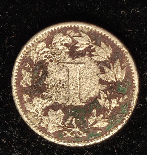 Moneda Republica 1 Centavos 1883 Niquel